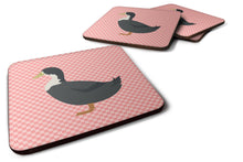 Load image into Gallery viewer, Blue Swedish Duck Pink Check Foam Coaster  BB7862FC