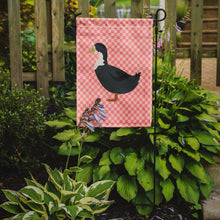 Load image into Gallery viewer, Blue Swedish Duck Pink Check Garden Flag - Outdoor Decorative Yard Flag