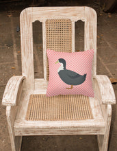 Load image into Gallery viewer, Blue Swedish Duck Pink Check Fabric Decorative Pillow BB7862PW1818