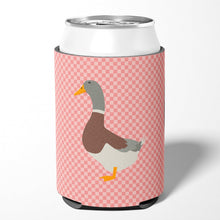 Load image into Gallery viewer, Saxony Sachsenente Duck Pink Check Can or Bottle Hugger BB7863CC