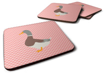 Load image into Gallery viewer, Saxony Sachsenente Duck Pink Check Foam Coaster  BB7863FC