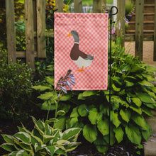 Load image into Gallery viewer, Saxony Sachsenente Duck Pink Check Garden Flag - Outdoor Decorative Yard Flag