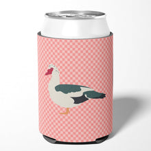 Load image into Gallery viewer, Muscovy Duck Pink Check Can or Bottle Hugger BB7864CC