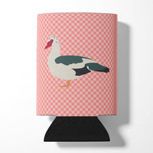 Load image into Gallery viewer, Muscovy Duck Pink Check Can or Bottle Hugger BB7864CC