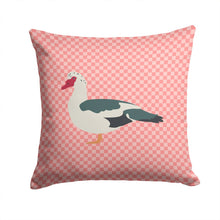 Load image into Gallery viewer, Muscovy Duck Pink Check Throw Pillow - 14x14 Decorative Pillow – Art for Your Home &amp; Patio BB7864PW1414