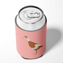 Load image into Gallery viewer, Indian Runner Duck Pink Check Can or Bottle Hugger BB7865CC