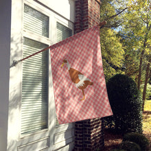 Load image into Gallery viewer, Indian Runner Duck Pink Check Flag Canvas House Size BB7865CHF