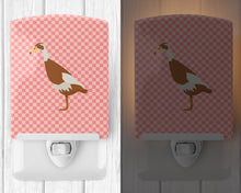 Load image into Gallery viewer, Indian Runner Duck Pink Check Ceramic Night Light BB7865CNL
