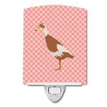 Load image into Gallery viewer, Indian Runner Duck Pink Check Ceramic Night Light BB7865CNL