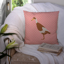Load image into Gallery viewer, Indian Runner Duck Pink Check Throw Pillow - 14x14 Decorative Pillow – Art for Your Home &amp; Patio BB7865PW1414