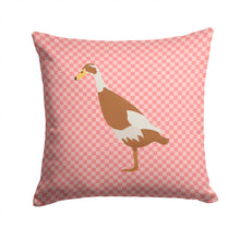 Load image into Gallery viewer, Indian Runner Duck Pink Check Throw Pillow - 14x14 Decorative Pillow – Art for Your Home &amp; Patio BB7865PW1414