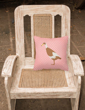 Load image into Gallery viewer, Indian Runner Duck Pink Check Fabric Decorative Pillow BB7865PW1818
