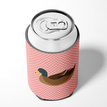 Load image into Gallery viewer, Khaki Campbell Duck Pink Check Can or Bottle Hugger BB7866CC