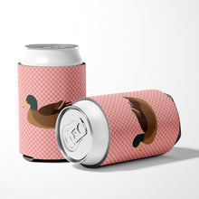 Load image into Gallery viewer, Khaki Campbell Duck Pink Check Can or Bottle Hugger BB7866CC