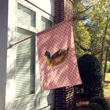 Load image into Gallery viewer, Khaki Campbell Duck Pink Check Flag Canvas House Size BB7866CHF