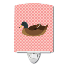 Load image into Gallery viewer, Khaki Campbell Duck Pink Check Ceramic Night Light BB7866CNL