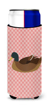 Load image into Gallery viewer, Khaki Campbell Duck Pink Check   Hugger for slim cans