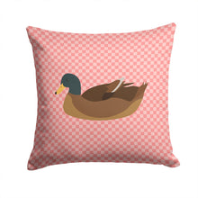 Load image into Gallery viewer, Khaki Campbell Duck Pink Check Throw Pillow - 14x14 Decorative Pillow – Art for Your Home &amp; Patio BB7866PW1414