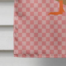 Load image into Gallery viewer, Silver Bantam Duck Pink Check Flag Canvas House Size BB7867CHF