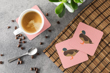 Load image into Gallery viewer, Silver Bantam Duck Pink Check Foam Coaster  BB7867FC
