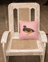 Load image into Gallery viewer, Silver Bantam Duck Pink Check Fabric Decorative Pillow BB7867PW1818