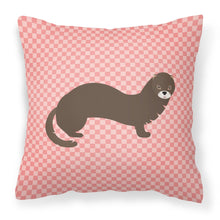Load image into Gallery viewer, Russian or European Mink Pink Check Fabric Decorative Pillow BB7868PW1818