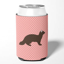 Load image into Gallery viewer, Sable Marten Pink Check Can or Bottle Hugger BB7869CC