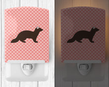 Load image into Gallery viewer, Sable Marten Pink Check Ceramic Night Light BB7869CNL