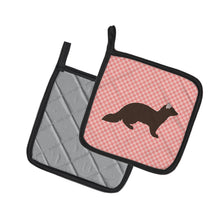 Load image into Gallery viewer, Sable Marten Pink Check Pot Holders - Set of 2 - Heat-Resistant Kitchen Essentials BB7869PTHD
