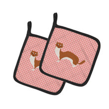 Load image into Gallery viewer, Weasel Pink Check Pot Holders - Set of 2 - Heat-Resistant Kitchen Essentials BB7870PTHD