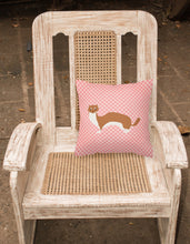 Load image into Gallery viewer, Weasel Pink Check Fabric Decorative Pillow BB7870PW1818