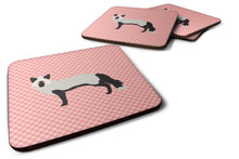 Load image into Gallery viewer, Silver Fox Pink Check Foam Coaster  BB7871FC