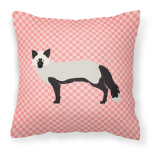 Load image into Gallery viewer, Silver Fox Pink Check Fabric Decorative Pillow BB7871PW1818
