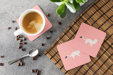 Load image into Gallery viewer, Stoat Short-tailed Weasel Pink Check Foam Coaster  BB7872FC