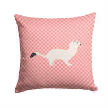 Load image into Gallery viewer, Stoat Short-tailed Weasel Pink Check Throw Pillow - 14x14 Decorative Pillow – Art for Your Home &amp; Patio BB7872PW1414