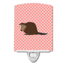 Load image into Gallery viewer, Eurasian Beaver Pink Check Ceramic Night Light BB7873CNL