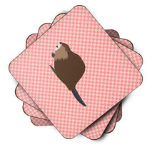 Load image into Gallery viewer, Eurasian Beaver Pink Check Foam Coaster  BB7873FC