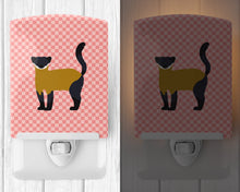 Load image into Gallery viewer, Yellow-Throated Marten Pink Check Ceramic Night Light BB7874CNL