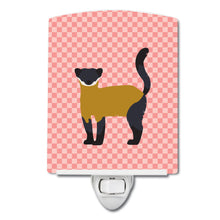 Load image into Gallery viewer, Yellow-Throated Marten Pink Check Ceramic Night Light BB7874CNL