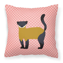 Load image into Gallery viewer, Yellow-Throated Marten Pink Check Fabric Decorative Pillow BB7874PW1818