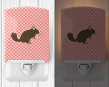 Load image into Gallery viewer, Chinchilla Pink Check Ceramic Night Light BB7875CNL