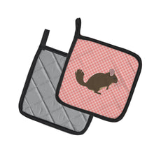 Load image into Gallery viewer, Chinchilla Pink Check Pot Holders - Set of 2 - Heat-Resistant Kitchen Essentials BB7875PTHD