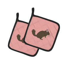 Load image into Gallery viewer, Chinchilla Pink Check Pot Holders - Set of 2 - Heat-Resistant Kitchen Essentials BB7875PTHD