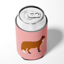 Load image into Gallery viewer, Red Fox Pink Check Can or Bottle Hugger BB7876CC