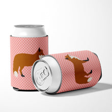 Load image into Gallery viewer, Red Fox Pink Check Can or Bottle Hugger BB7876CC