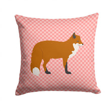 Load image into Gallery viewer, Red Fox Pink Check Throw Pillow - 14x14 Decorative Pillow – Art for Your Home &amp; Patio BB7876PW1414