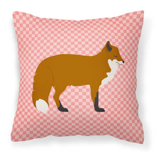 Load image into Gallery viewer, Red Fox Pink Check Fabric Decorative Pillow BB7876PW1818