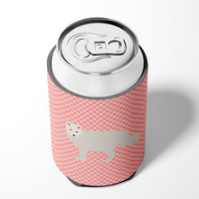 Load image into Gallery viewer, White Arctic Fox Pink Check Can or Bottle Hugger BB7877CC
