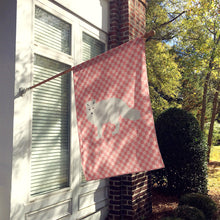 Load image into Gallery viewer, White Arctic Fox Pink Check Flag Canvas House Size BB7877CHF