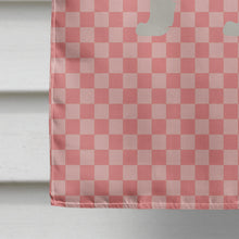 Load image into Gallery viewer, White Arctic Fox Pink Check Flag Canvas House Size BB7877CHF